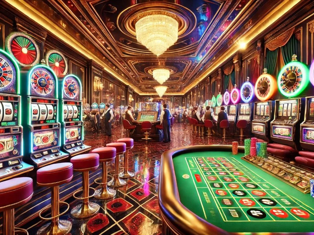 Tampilan permainan slot mobile dengan gulungan dan simbol berwarna